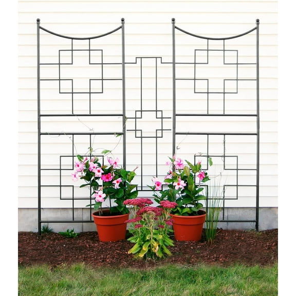 Metal Square-On-Squares Trellis 31"W x 86"H