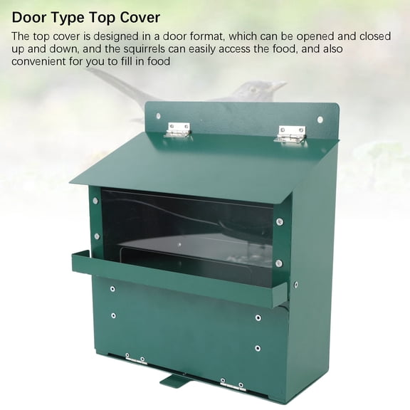 Metal Squirrel Feeder W/ Clear View, Large Capacity Outdoor Garden Feeding Station, Durable Weather <span Style="background:red"></span>