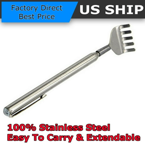 Metal Stainless Steel Back Scratcher Telescopic Extendable Claw Extender QW US
