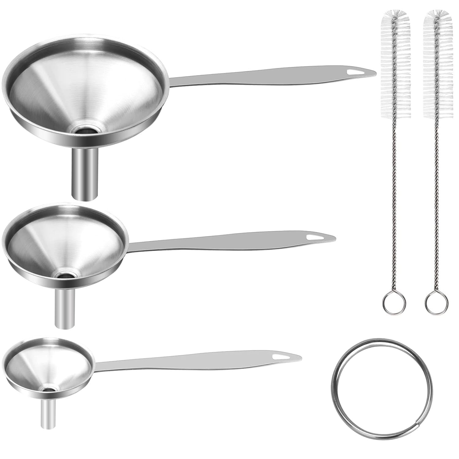 Metal Stainless Steel Funnel, Large Medium Small Funnel Set , Food ...