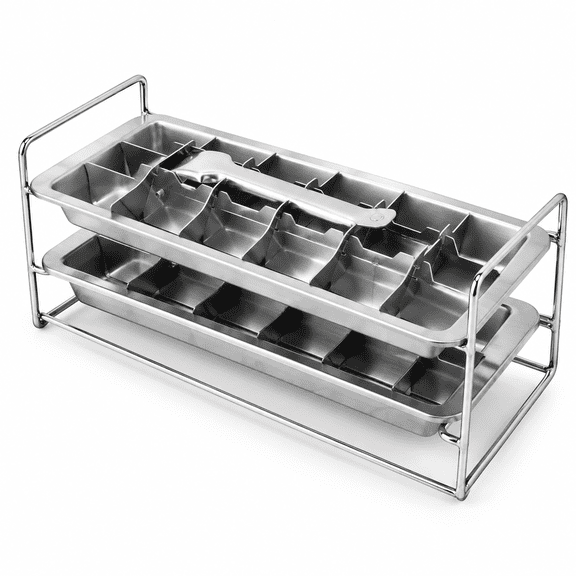 Metal Stainless Steel Ice Cube Trays Stand 36 Cubes