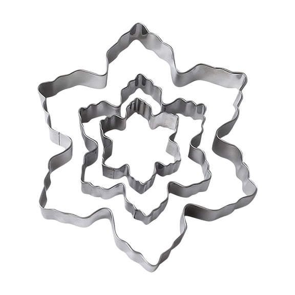 Metal Stainless Steel Snowflake Cookie Mould For Baking Cookies And Pastries Easy Release Design Silver