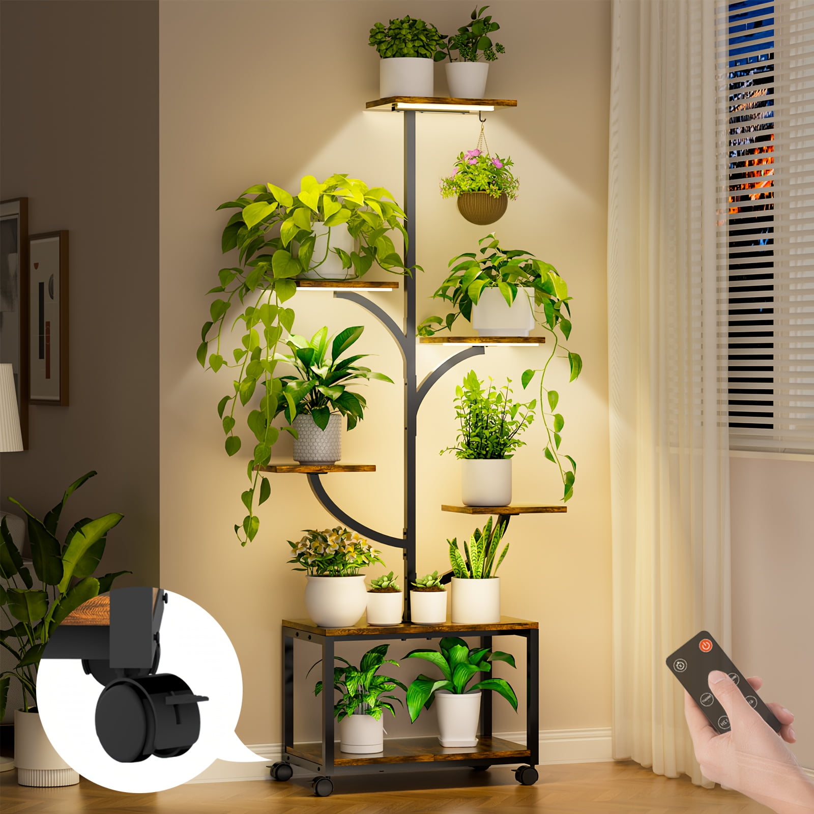 [Metal Stand] 7-Tier Metal Stand | Indoor Shelf With Wheels, Tree ...
