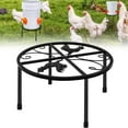 thumbnail image 1 of Metal Stand for Chicken Feeder Waterer, 4 Legs Iron Stand Holder, Round Supports Rack for Barrels Buckets Equipped Installed with Feeder Waterer Port, for Poultry Chicken Coop Indoor Outdoor, 1 of 7
