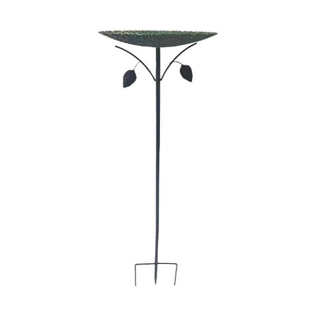 Metal Standing Bird Bath and Feeder for Outdoor Garden Patio Yard Balcony Freestanding Birdbath with Stable Base for Birds Water Drinker Food Bowl