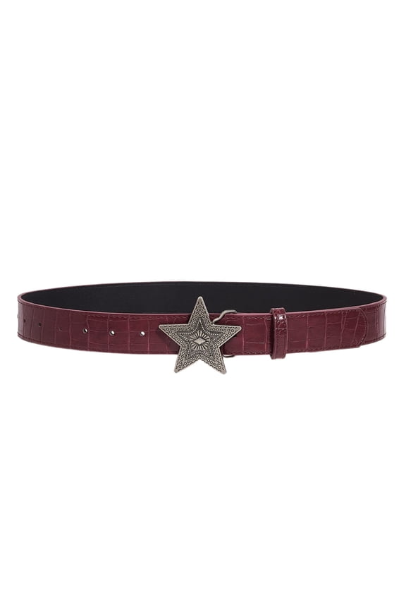 Metal Star Buckle Belts Aesthetic Embossed PU Belt JeansPants Belt 2000s Girl Waistband Female Western Waiststrap Decors