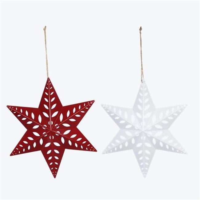 Metal Star Christmas Wall Decor with Cutout Patterns, Assorted Color