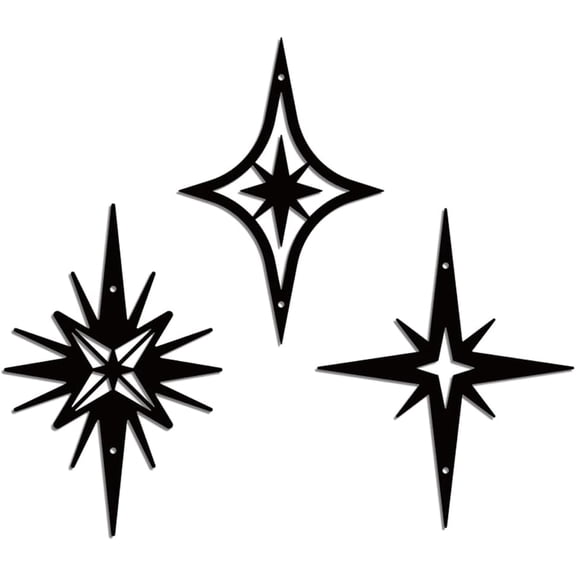 Metal Star Wall Art Decor Mid Century Metal Wall Art Hanging Decor Signs Atomic Stars Wall Sculpture Statues Decor for Home Living Room Bedroom Bathroom Office Decoration