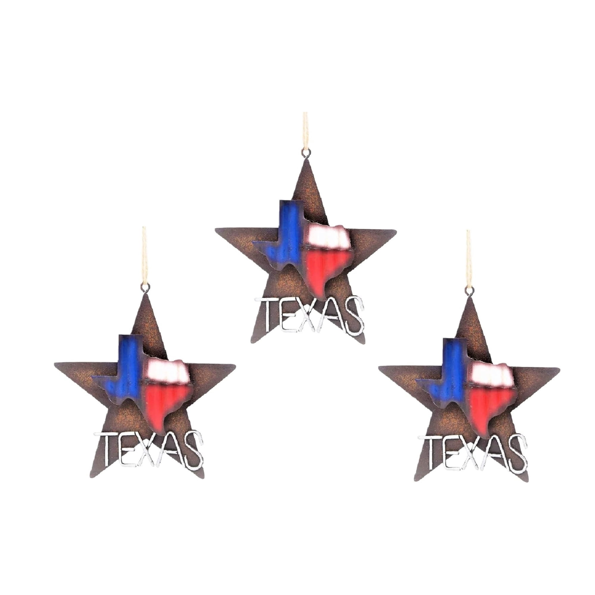 Metal Star with Texas Map Ornament Rustic Christmas Tree Wall Hanging ...