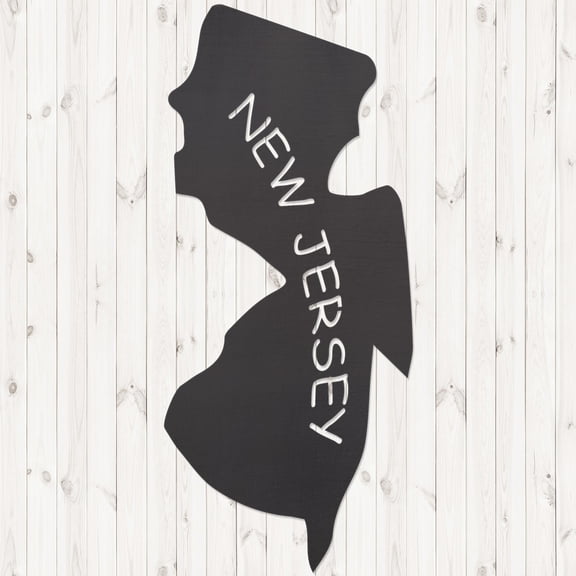 Metal State Name Cutout Black - 14"New Jersey