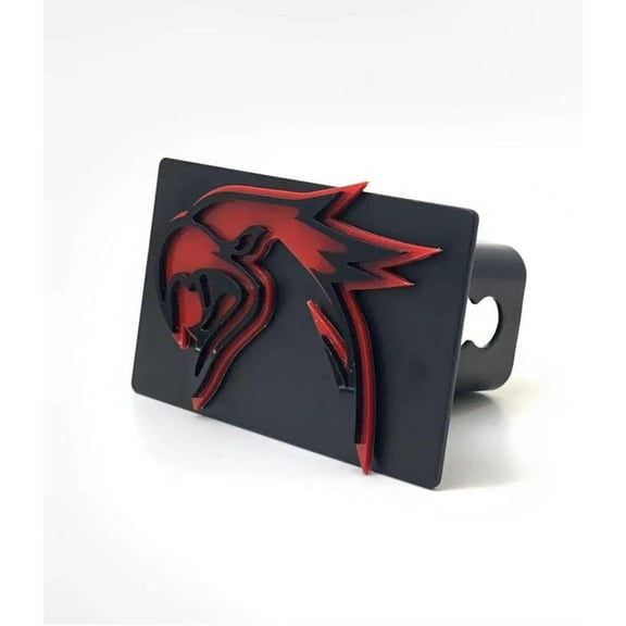 Metal Steel TrailHawk Emblem Towing Trailer Hitch Cover 2in Inch Receiver Compatible with Jeep Grand Cherokee (Red)