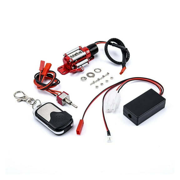 Metal Steel Wired Automatic Simulated Winch Wireless Remote Controller Receiver for 1/10 Axial SCX10 TRX-4 RC Car