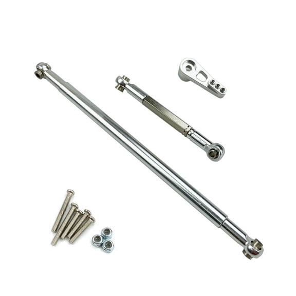 Metal Steering Pull Rod Servo Link Rod 1/12 RC Car Accessories,Silver