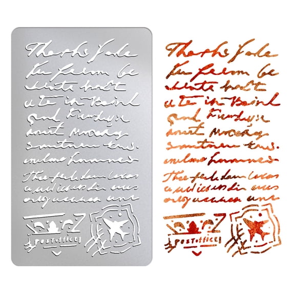 Metal Stencil French Handwriting Stencils for Journaling French Script Letter Stencils Stainless Steel Reusable Templates for Wood Burning Carving