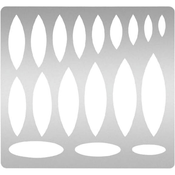 Metal Stencil Horse Eye Cutouts Stencil Oval Drawing Template Stainless Steel Journal Stencils Geometric Template Painting Stencil for DIY Scrapbooking Photo Engraving Jewelry Stainless Steel Color