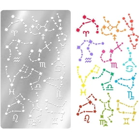 Metal Stencil Reusable Star Stencils for Painting Stainless Steel Stencil Star Zodiac Constellation Template for DIY Scrapbooking oto Album Decorative DIY Paper Card
