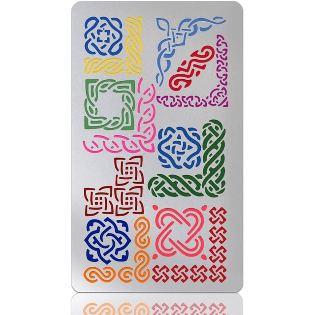 Runic Corner Design Metal Stencil Runes Corners Stencils Stainless Steel Reusable Template ...