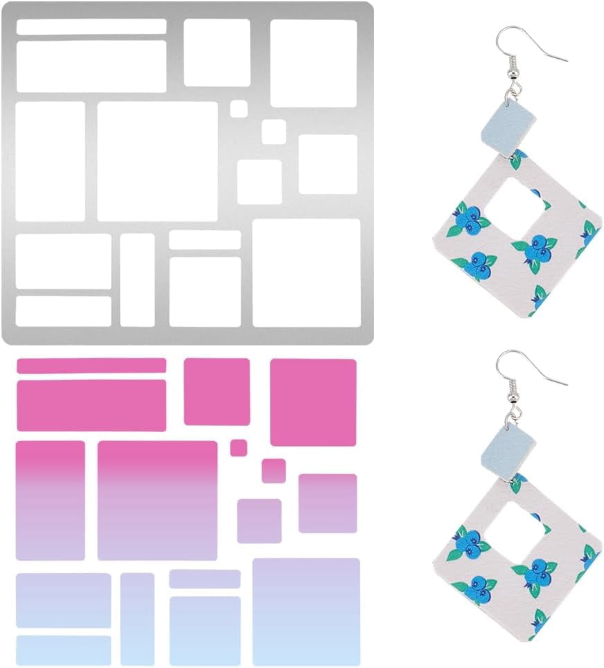 Rectangular Stencil Pattern Metal Stencil Square Cutouts Stencil Rectangle Template Stainless Steel ...