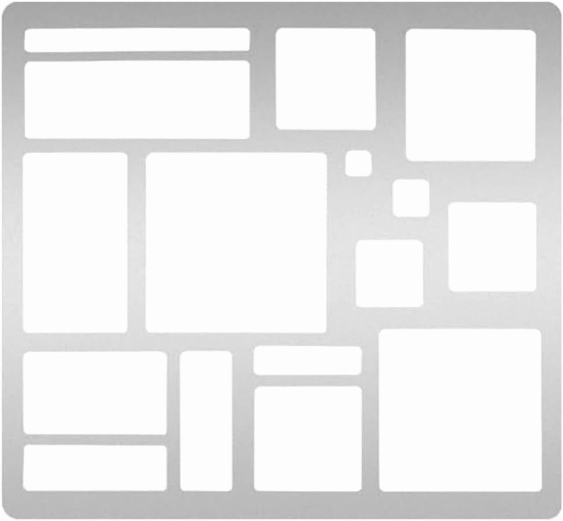 Metal Stencil Square Cutouts Stencil Rectangle Template Stainless Steel ...