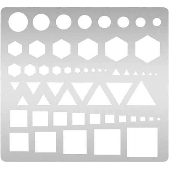 Metal Stencil Triangle Template Square Cutting Dies Stencils Circle Drawing Template Stainless Steel Journal Stencil Mixed Geometric DIY Paper Card