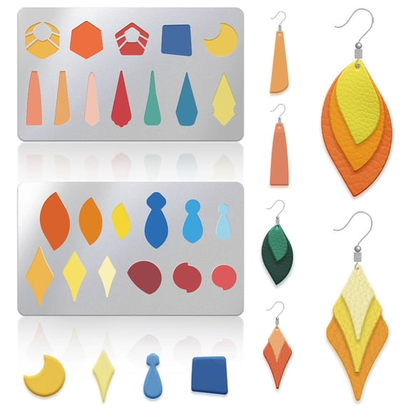 Metal Stencil for Jewelry Stainless Steel Reusable Basic Geometry Template Wood Carving Small Stencil Teardrops Cutouts Stencils Lapidary Template