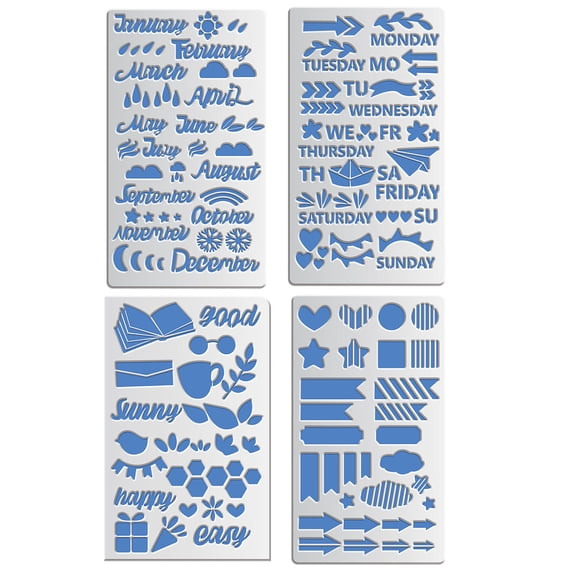 Metal Stencils Journal Stencil Template for Wood Carving Drawings and Woodburning Engraving and Scrapbooking Project (Life Party)