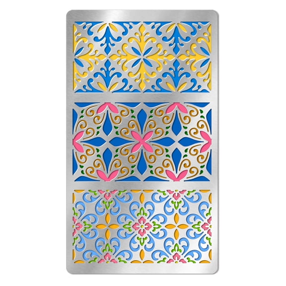 Metal Stencils for Craft Wood Burning Corner Stencils Stainless Steel Reusable Template Corners Damask Furniture Stencil for Journaling