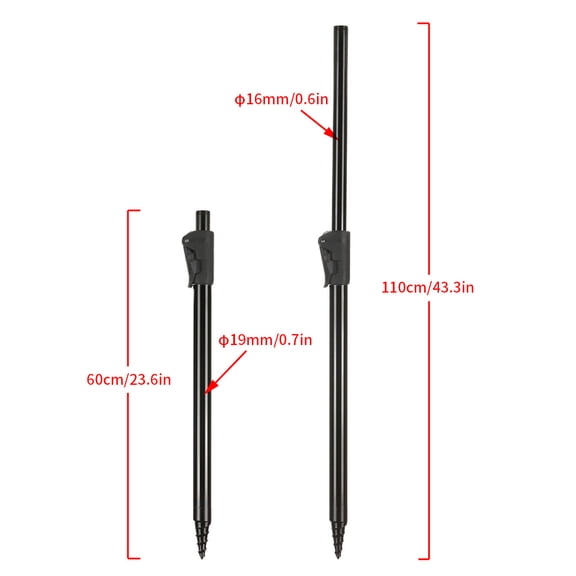 Metal Stick,Bank Stick Rest Bite Alarm Alloy Fish Rod Adjustable Carp Bank Rod Pod Twirltide Pod Bank Adjustable Huiop Fapao 60-110cm