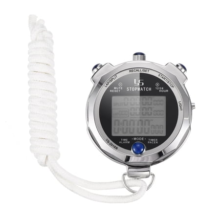 Metal Stopwatch Stop Watch Stopwatch Timer with Backlight 100/200 Lap Memory 0.001 Second Timing Digital Stop Watch