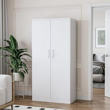 Metal Storage Cabinet with 2 Doors, Lockable Steel Storage Cabinet with 2 Doors and Adjustable Shelves, Steel Lockable File Cabinet, Locking Tool Cabinets for Office,Home,Garage