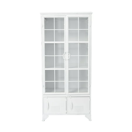 Metal Storage Cabinet, 27" x 15 x 57.5", Distressed White