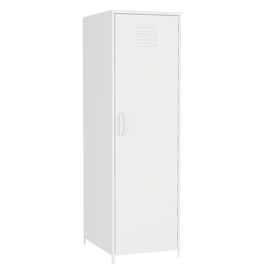 Metal Storage Cabinet With 3 Grid Hanging Rod, 3 Storage Spaces, Single Door Metal Locker, 50.78in High Storage Cabinet For Home, School, Gym, Dormitory, Bedroom