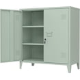 thumbnail image 1 of Metal Storage Cabinet 35.4”H Locking Storage Cabinet with 2 Adjustable Shelves and Doors, Small Storage Cabinet for Home Warehouse Office Garage (Green), 1 of 7
