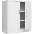 thumbnail image 1 of Metal Storage Cabinet, 36.2" H Locking Storage Cabinet with Shelves and Doors for Home Office, Garage, Utility Room, Entryway(White), 1 of 16