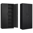 thumbnail image 1 of Metal Storage Cabinet with 5 Adjustable Shelves,Garage Storage Cabinet with Lock,Black Metal Cabinet with Locking Doors,Steel Cabinet,71" Lockable Storage Cabinet for Home,Office,Garage Cabinets, 1 of 6