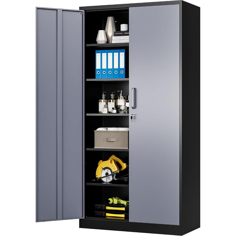 Metal Storage Cabinet, 71 Inch Tall with Adjustable Shelves
