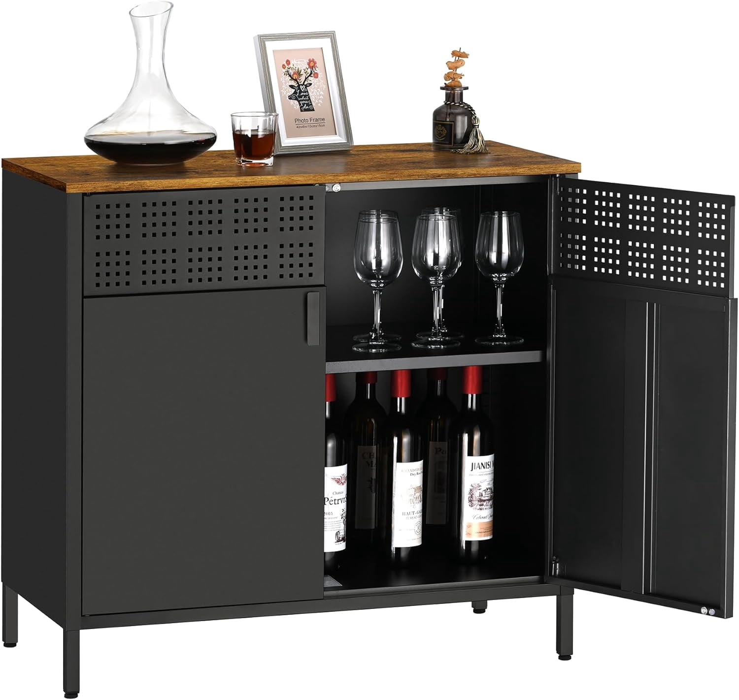 White Buffet Storage Cabinet Metal Sideboard Display Case TV White Buffet Storage Cabinet Metal Sideboard Display Case TV