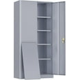 thumbnail image 1 of Metal Storage Cabinet,Dark Gray Steel Garage Cabinet with Doors and Adjustable Shelves, Metal Cabinet with Lock,Garage Cabinets and Storage System for Garage,Home Office,School, 1 of 14