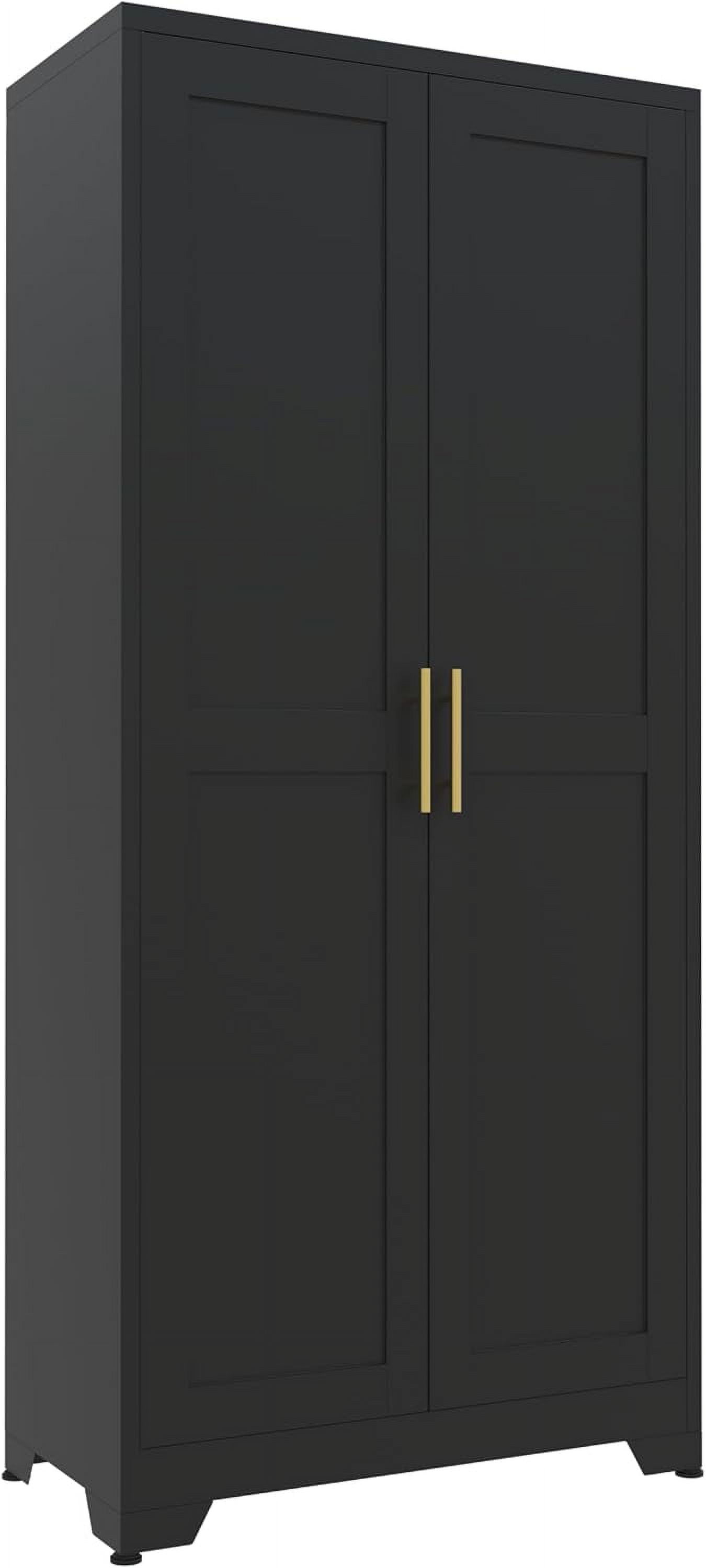 Pantry Cabinet Winiowa Metal With 2 Doors And Adjustable Shelves, 61Kitchen Storage Cabinets With Gold Handles, Versatile Storage For Laundry Kitchen Pantry Cabinet Pantry Cabinet Winiowa Metal With 2 Doors And Adjustable Shelves, 61Kitchen Storage Cabinets With Gold Handles, Versatile Storage For Laundry Kitchen Pantry Cabinet