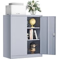 thumbnail image 1 of SOLAURA Metal Storage Cabinet with Locking Doors and Adjustable Shelves, Small Lockable Storage Cabinet Steel Office Cabinet for Home Office, Garage, Kitchen Dark Grey, 1 of 9