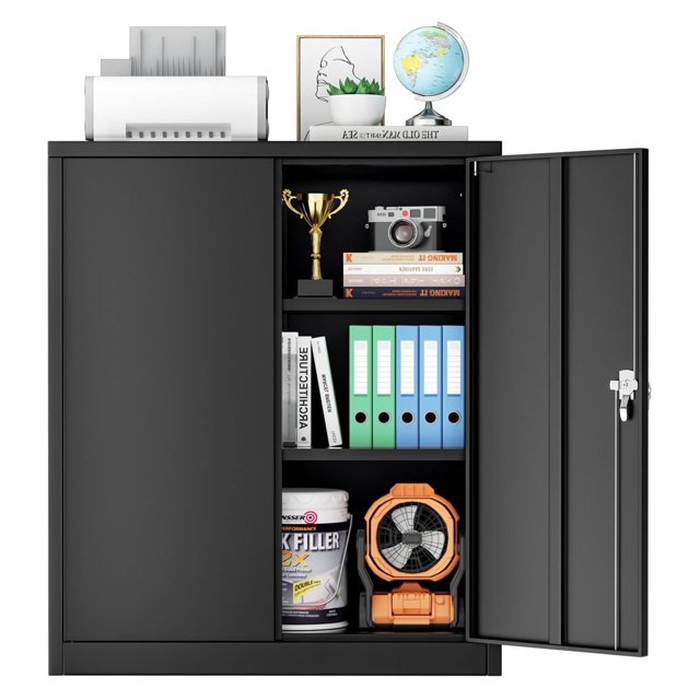 Metal Storage Garage with Doors and Shelves 42" Hx36