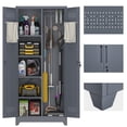 thumbnail image 1 of Metal Storage Cabinet with Lock,72" Garage Storage Cabinets with Hanging Rod & S-Hooks,Large Storage Cabinet with Shelves,Locking Tool Utility Closet for Home,Garage,Utility Room,Dark Grey, 1 of 9