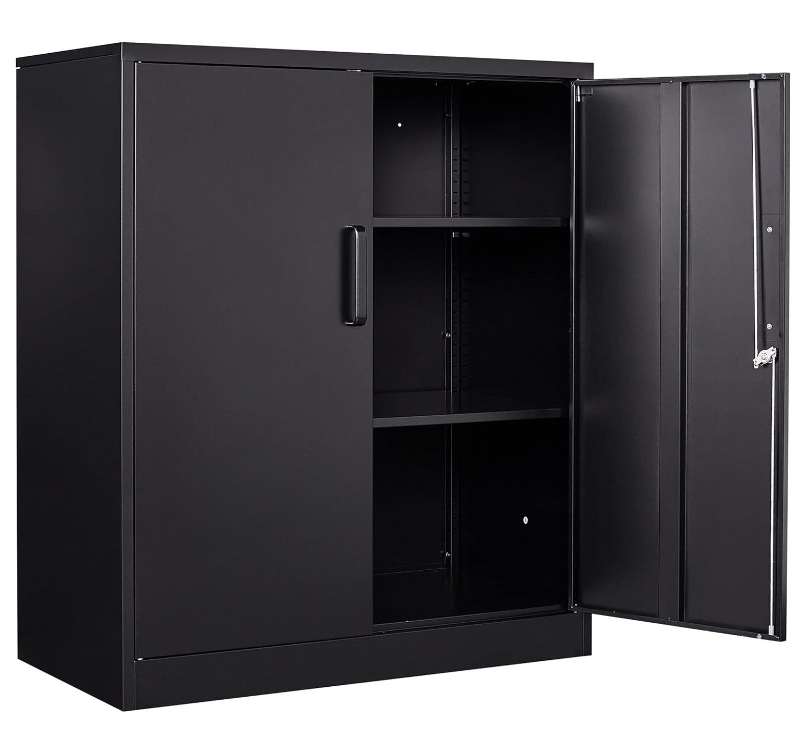 Metal Storage Locked Steel with 2 Adjustable Shelves,Office Locking Tool