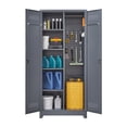 thumbnail image 1 of Metal Storage Cabinet Wardrobe With Locking Doors, 4 Adjustable Shelves, Removable Hanging Rods, 73" Metal Lockable File Cabinet For Office Garage Kitchen, 1 of 9