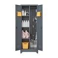 Metal Storage Wardrobe With Locking Doors, 4 Adjustable Shelves