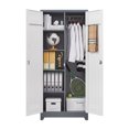 Metal Storage Wardrobe With Locking Doors, 4 Adjustable Shelves