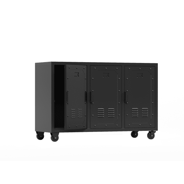 Metal Storage with Wheels, Garage Storage with 3 Doors