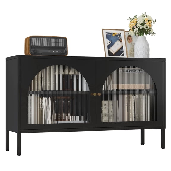 Metal Storage Cabinet with Doors and Shelves,2 Door TV Stand,Accent Cabinet,Metal Locker