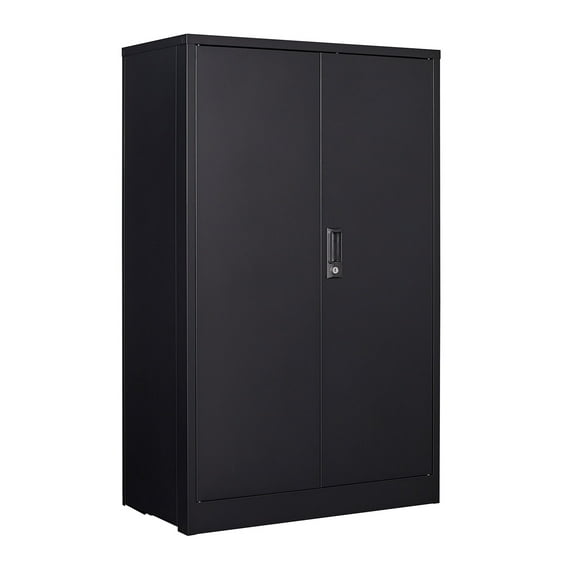 Metal Storage Cabinet with Locking Doors and Adjustable Shelf,Black