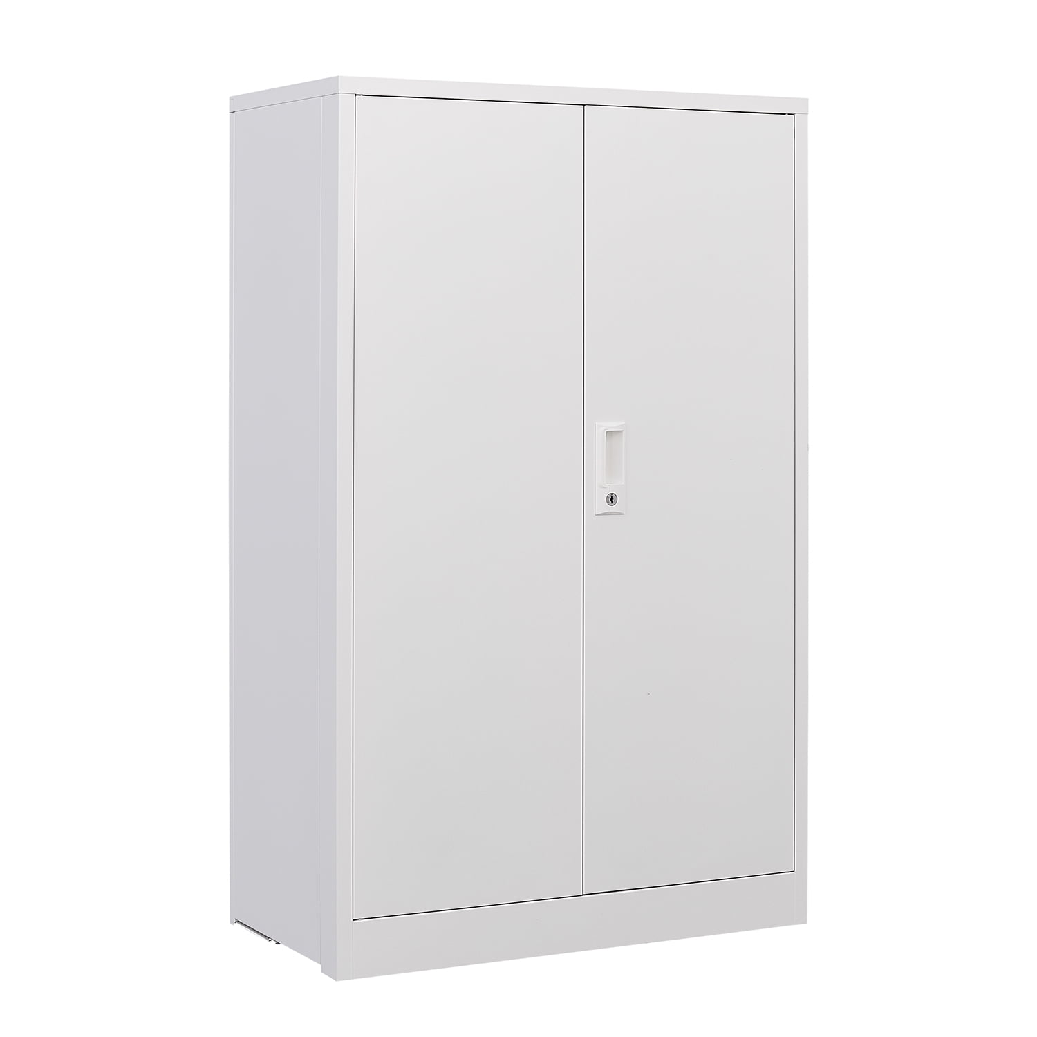 Metal Storage with Locking Doors and Adjustable Shelf,White